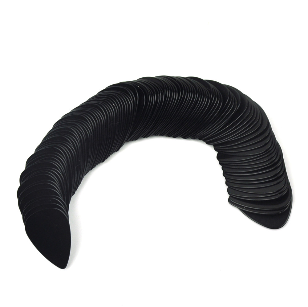 100 pcs New Medium 0.71mm Blank Guitar Picks Plectrums Celluloid Solid Black