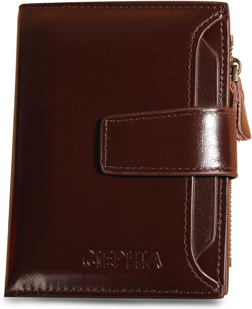 Men's RFID-Blocking Leather Wallet with Zipper Coin Pocket – Vintage Style