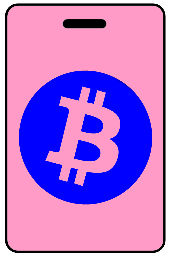 Pink Cryptocurrency Circle Blue Logo Luggage/Bag Tag - Personalized-image