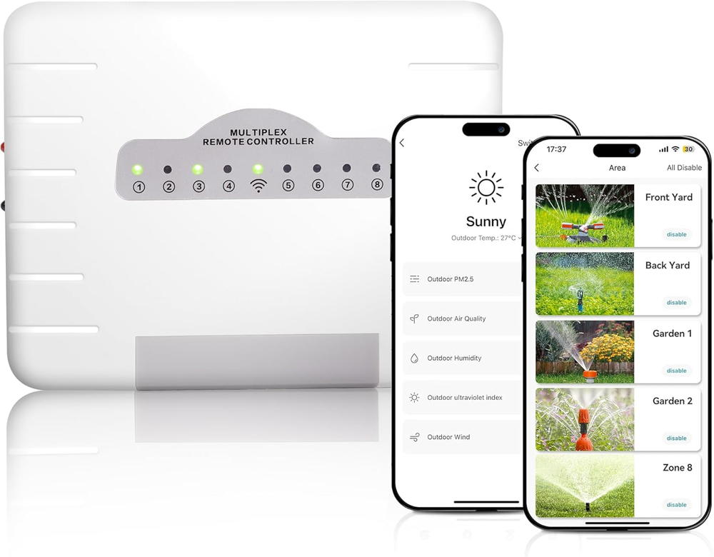 8-Zone WiFi Smart Sprinkler Controller with Local Weather Sync