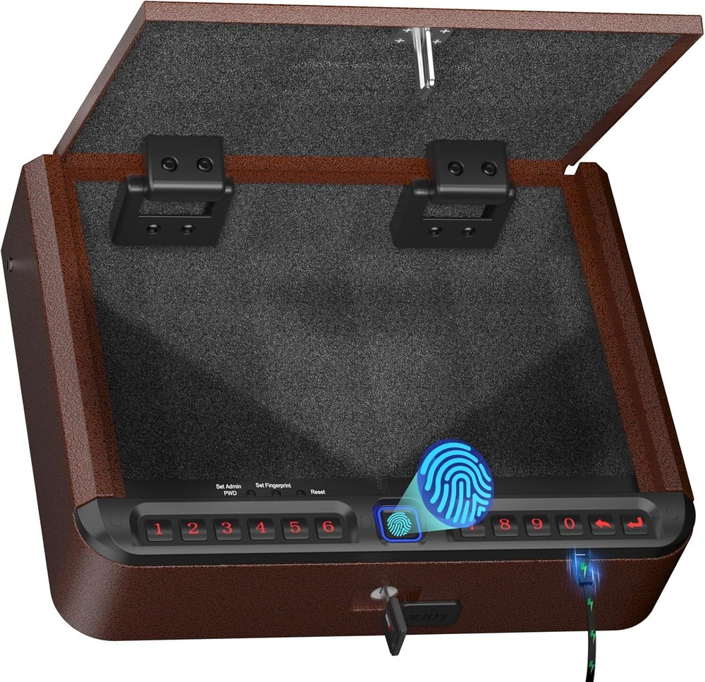 Gun Safe for Handgun - Biometric Gun Safe 4 Ways Quick Access with Fingerprint