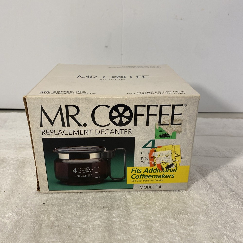 Vintage Mr. Coffee 4-Cup Glass Decanter Replacement Model D4
