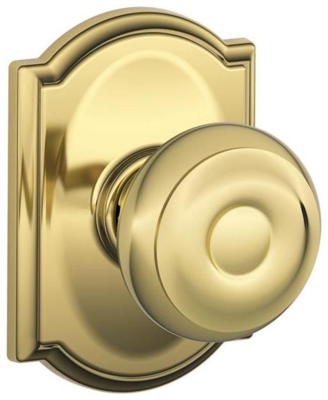 Schlage F10 Georgian Passage Door Knob Set in Classic Cam
