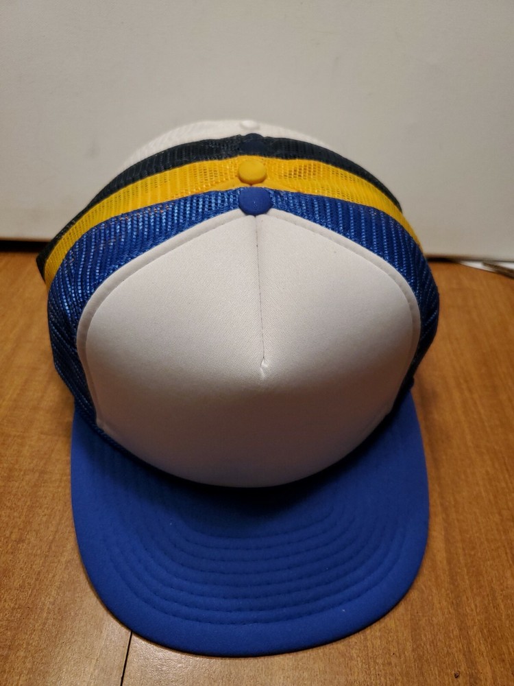 Vintage snapback hats lot of 7 blanks 3 dark blue white 2 solid white-image