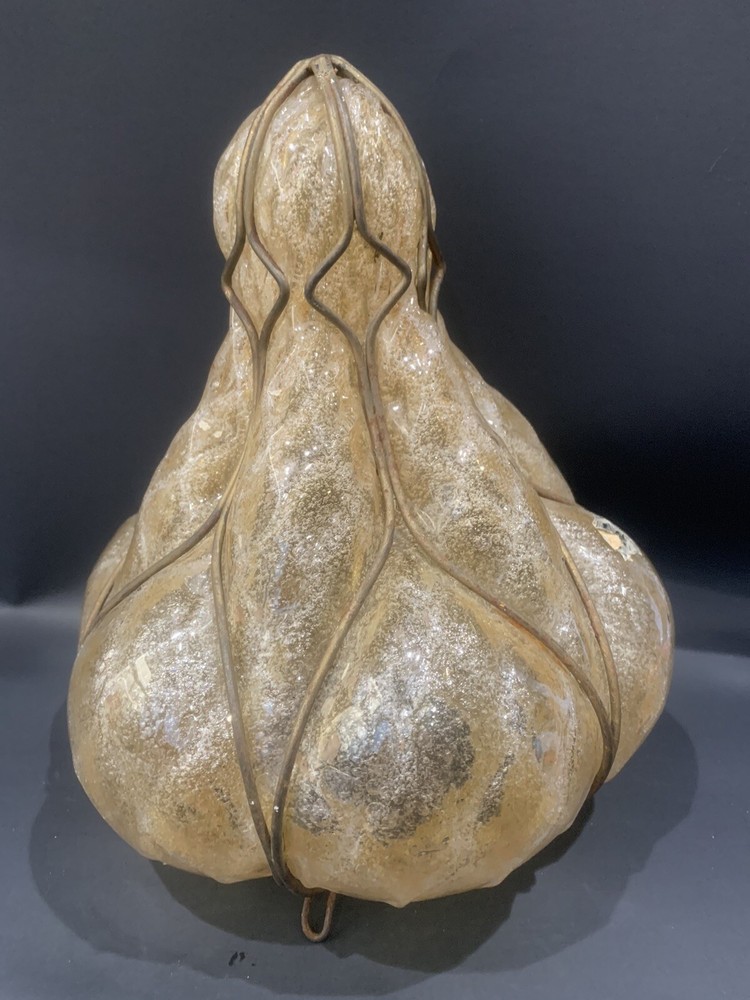 NO TOP MURANO HAND BLOWN CAGED GLASS LANTERN CEILING LIGHT VINTAGE ITALY