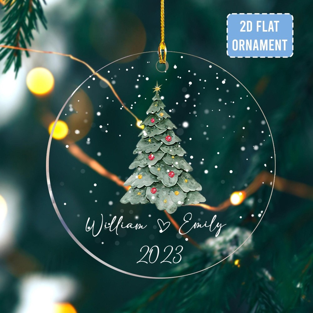 Couples Christmas Ornament  Acrylic 2D Ornament Personalized Name Acrylic Orname