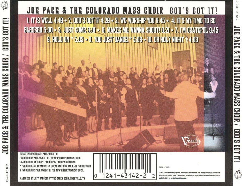 JOE PACE & THE COLORADO MASS CHOIR GOD'S GOT IT NEW CD