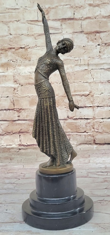 Art Deco D.H. Chiparus Egyptian Dancer Bronze Sculpture Hot Cast Figure