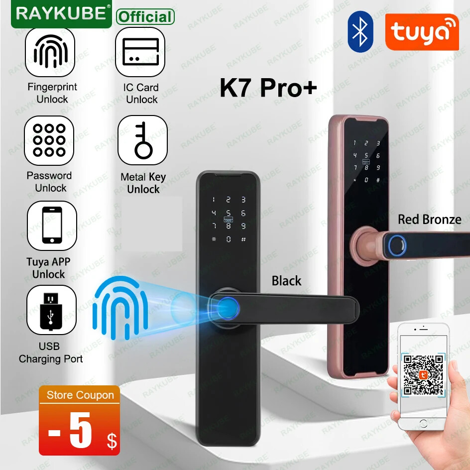 Smart Keyless Biometric Fingerprint Door Lock with Remote App Control-image