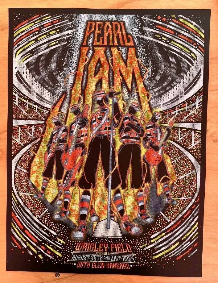 2024 Pearl Jam Wrigley Field Chicago  Poster 8/29/2024 8/31/2024 MINT FREE SHIP