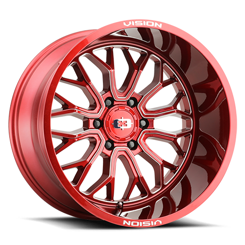 Vision Off-Road 402 Riot 20X9 8X170 12mm Red Tint Milled Spoke