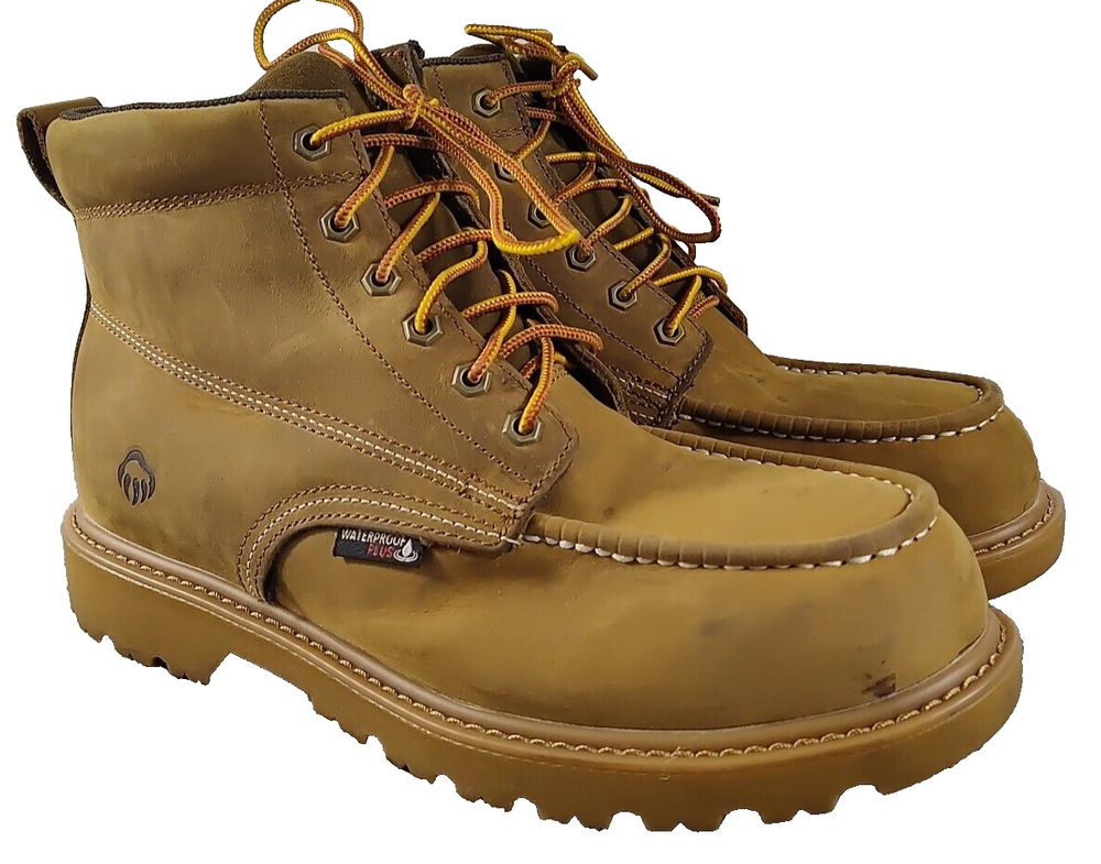 Wolverine W221049 Mens Steel-Toe Waterproof Work Boots Size 11M Tan