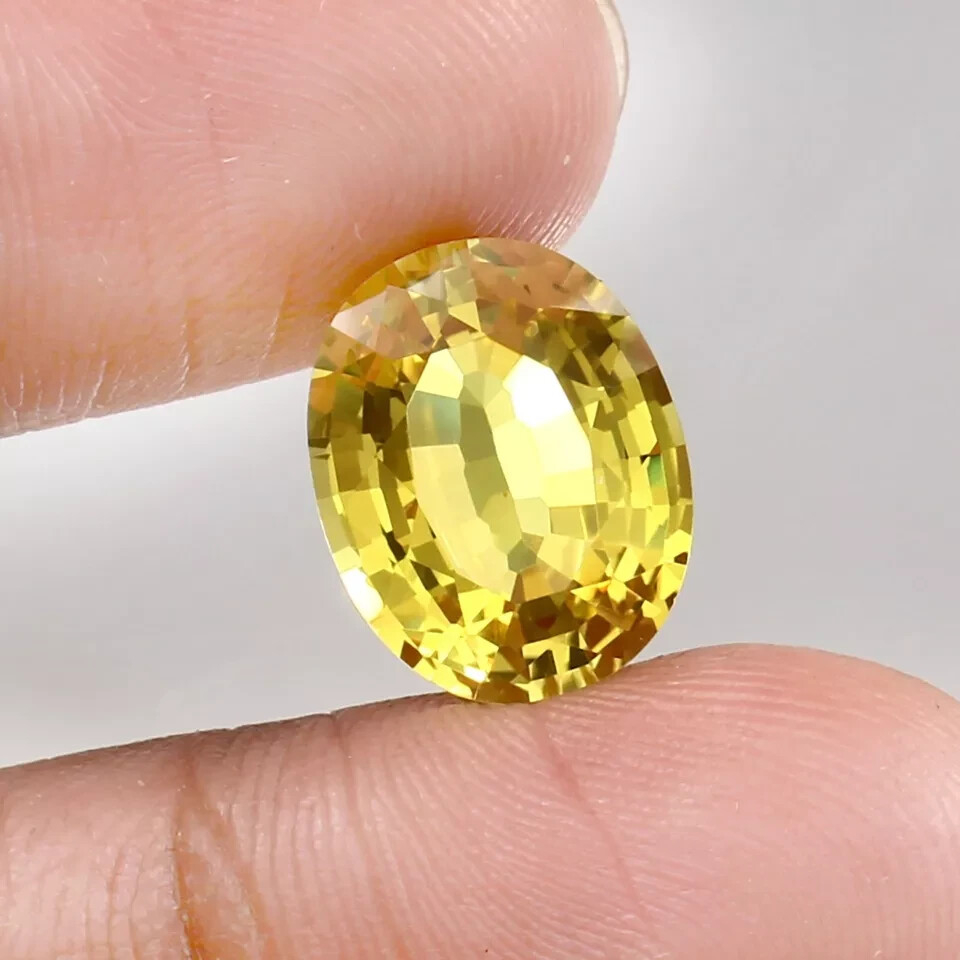 AAA Natural Flawless Ceylon Yellow Citrine Oval Gemstone 8x10 MM Loose Cut
