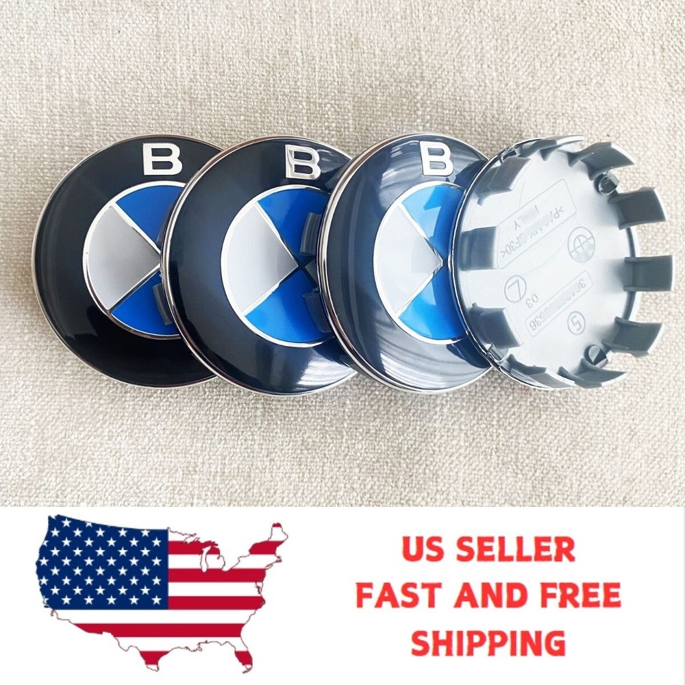 Set of 4 For BMW 68mm Wheel Center Hub Caps Logo Badge Emblem Rim Hubcaps Emblem