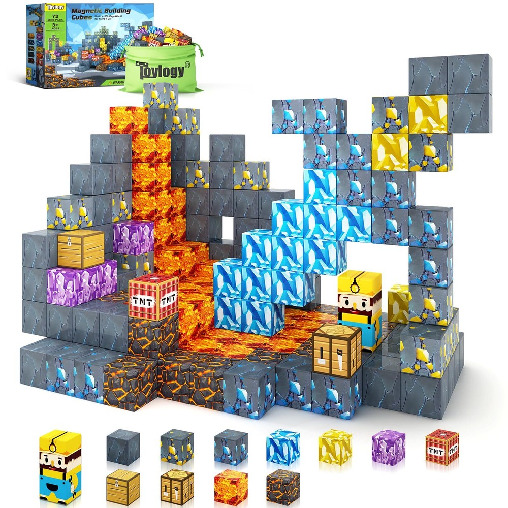 Magnetic Blocks-Build Mine Magnet World Sword Edition Mine Sword Caverns Magn...