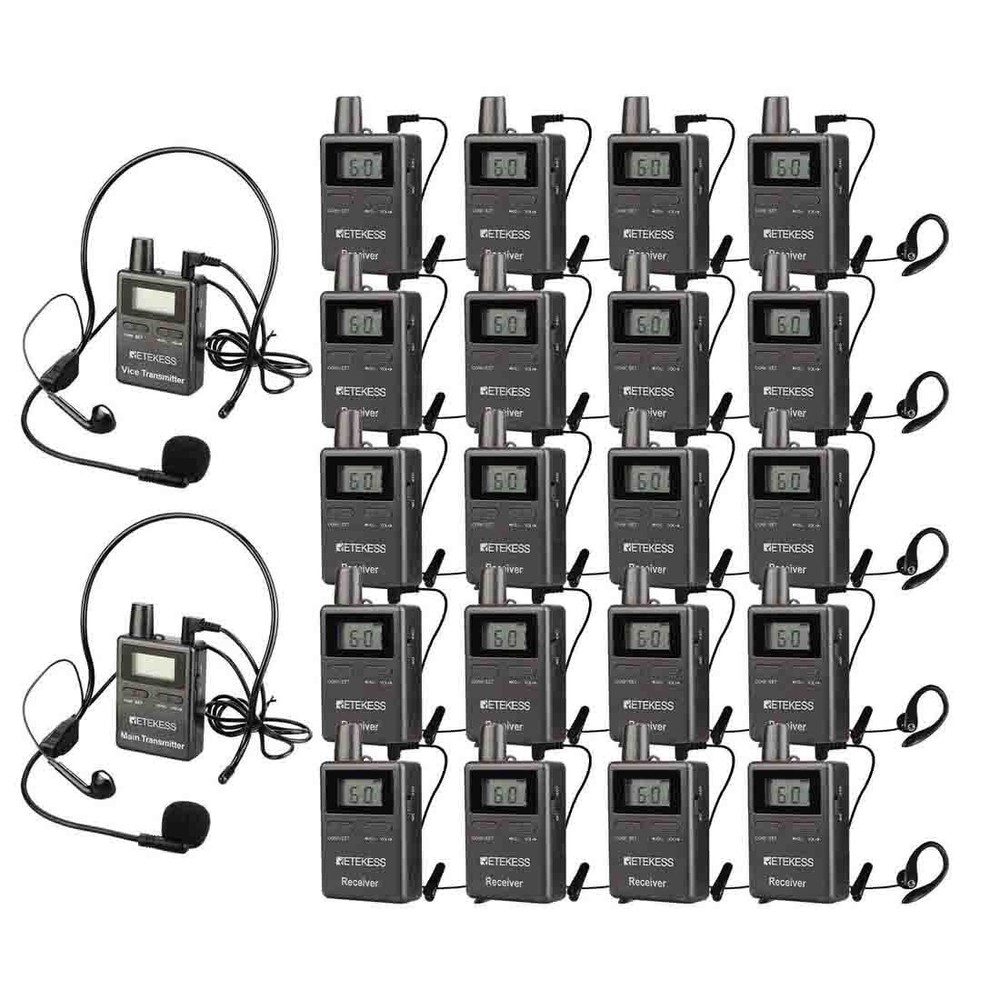 Retekess Wireless Tour Guide System Audio Mic Transmitter 20 Receviers Teaching