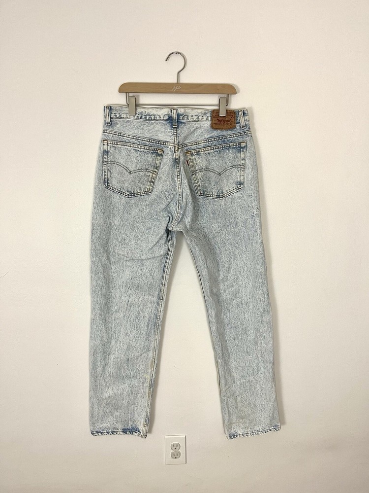 Vintage 1980s Levi’s 501 Acid Wash Button Fly Jeans 35x32
