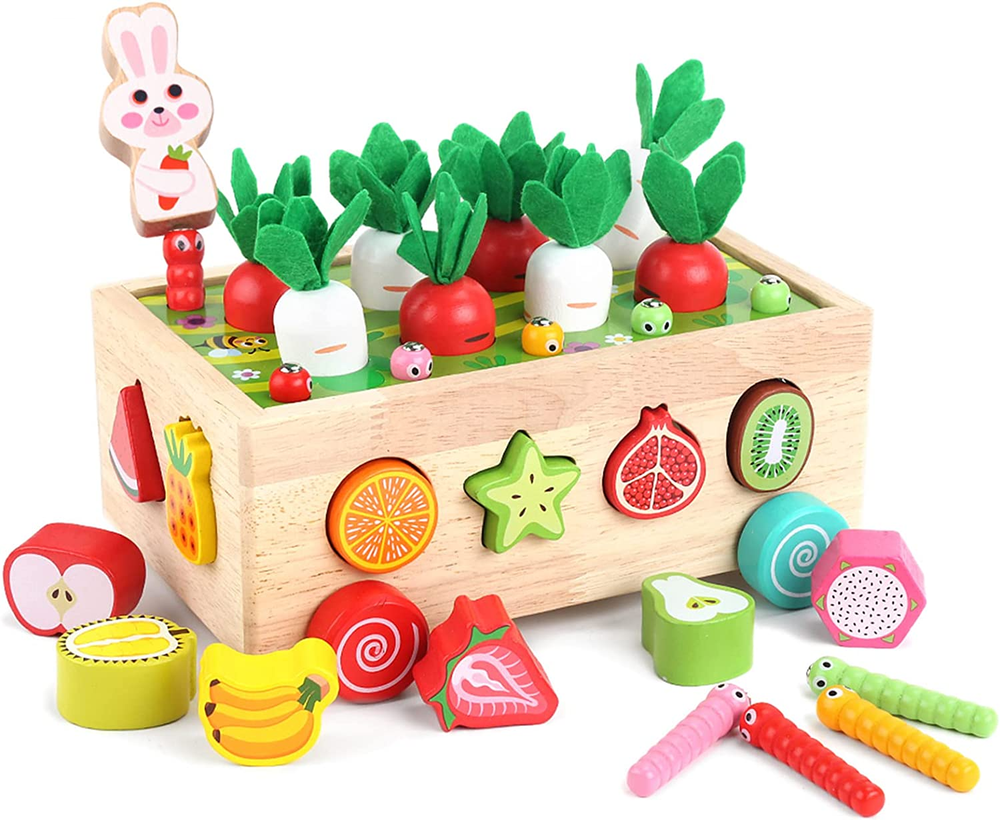 Toddlers Montessori Wooden Educational Toys for Baby Boys Girls Age 1 2 3 Year O