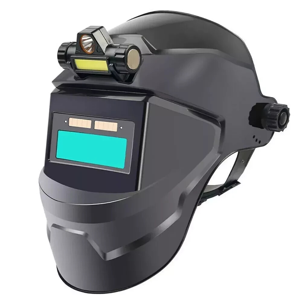 Solar Powered Auto Darkening Welding Helmet - Large View, True Color, High Temp