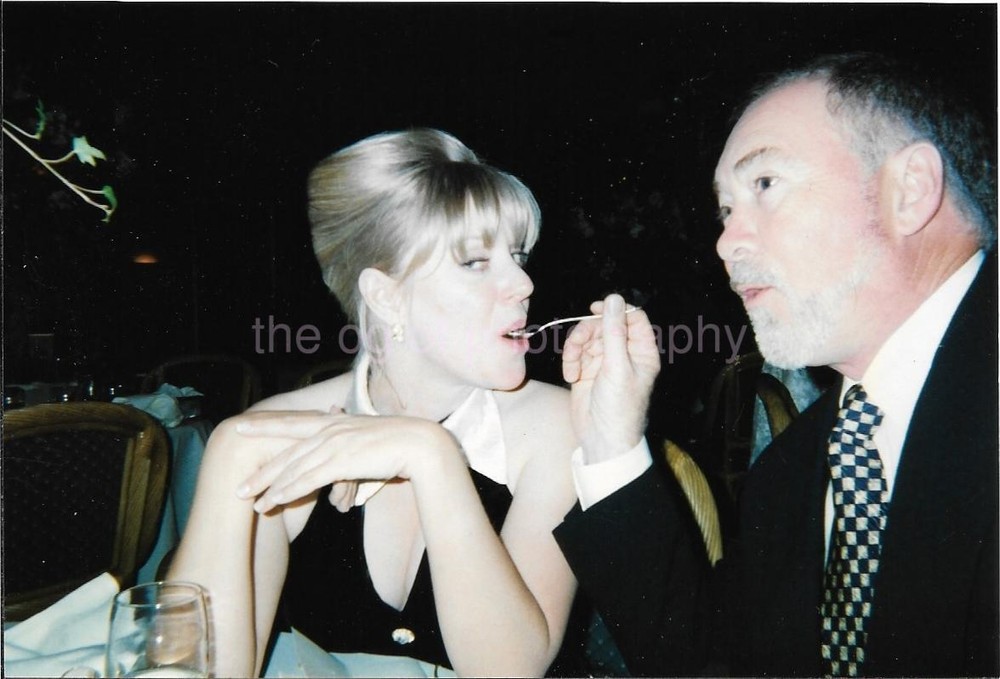 Vintage Found Photo Snapshot Man Woman Feeding Color Visual Documentation 310 56 ZZ-image