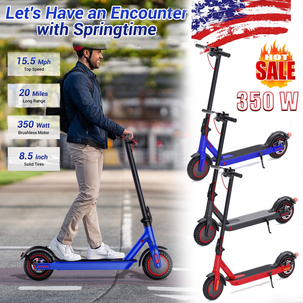 Adult 350W Folding E-Scooter Long Range APP-Controlled Electric Moped