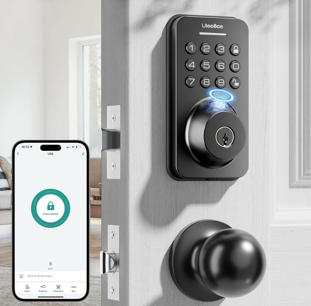 Smart Fingerprint Deadbolt Lock – Keyless Entry with Keypad, Handle & App Control