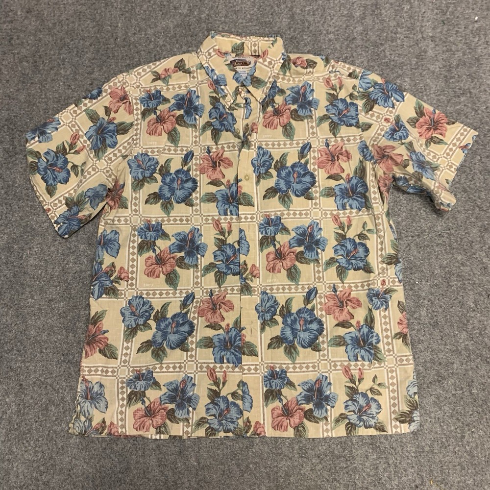 Reyn Spooner Mens Large Eddy Y Hawaiian Shirt Hot Rod Surf Beach Style