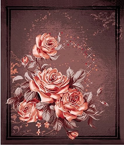 3D Sparkling Roses Floral Queen Weighted Blanket 79x96 Inches  
