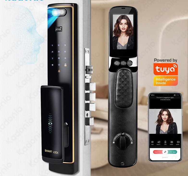 Biometric Smart Door Lock with Fingerprint Face Recognition Keypad & Digital Passcode  -image