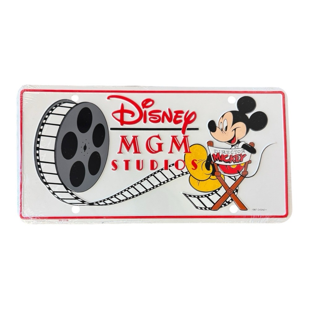 Disney MGM Studios 1987 Vintage Director Mickey Mouse License Plate Sealed  