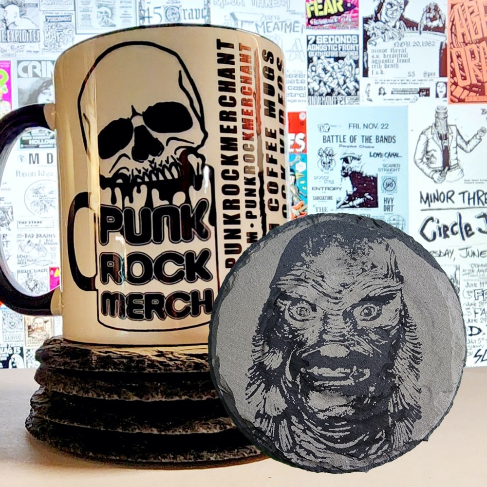 Creature From Black Lagoon  Laser Engraved  Slate Coaster 4