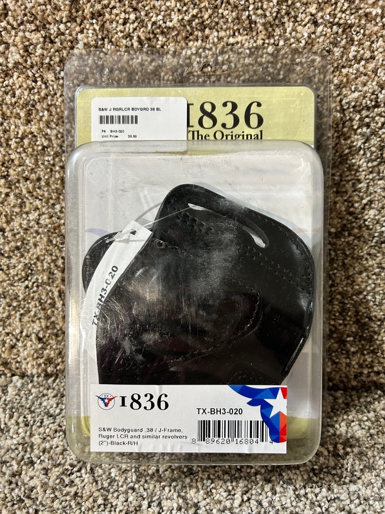 Texas 1836 Revolver Holster for S&W Bodyguard .38, J-Frame, Ruger LCR - RH - 2