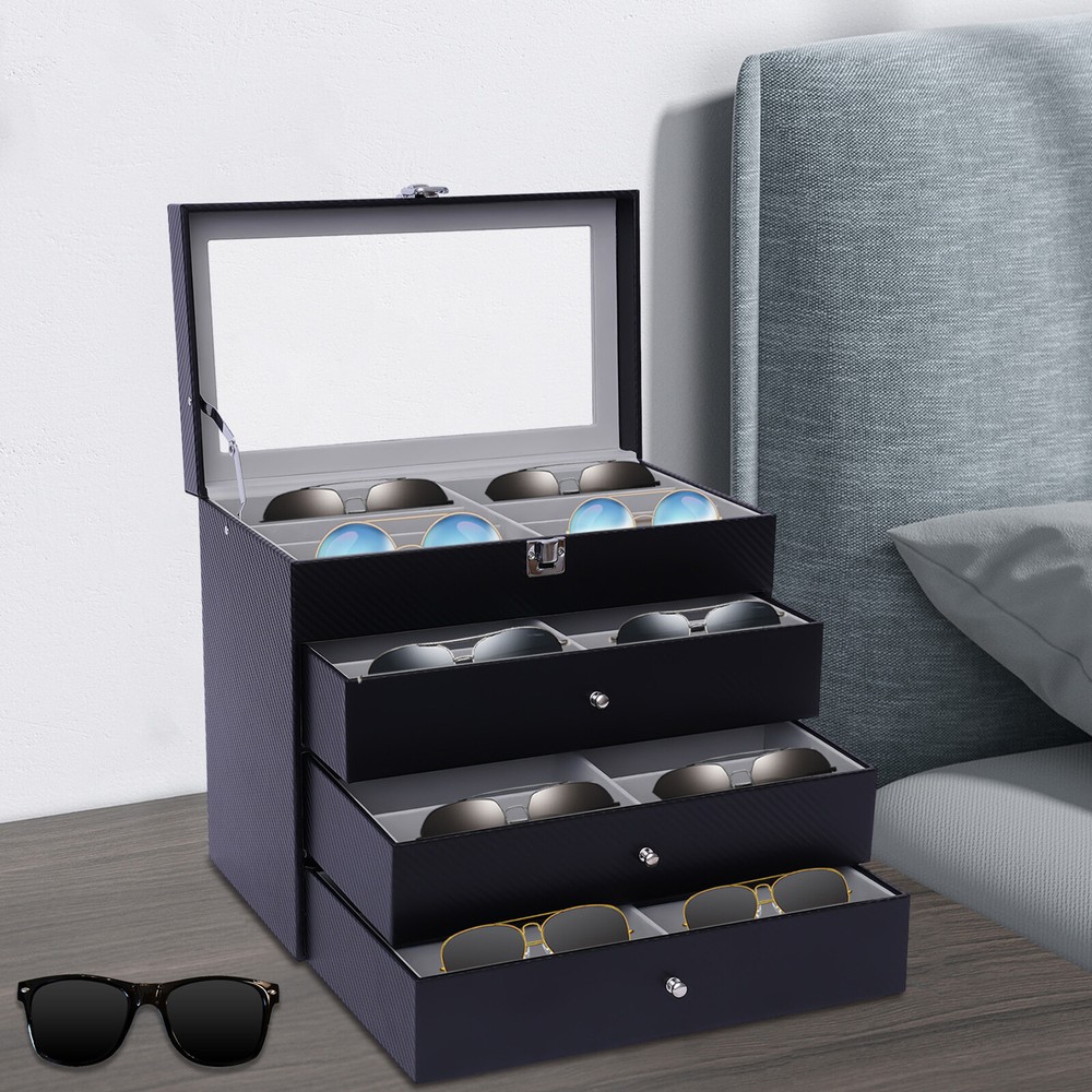 24-Slot Glasses Storage Display Organizer Box for Sunglasses and Eyewear Gift