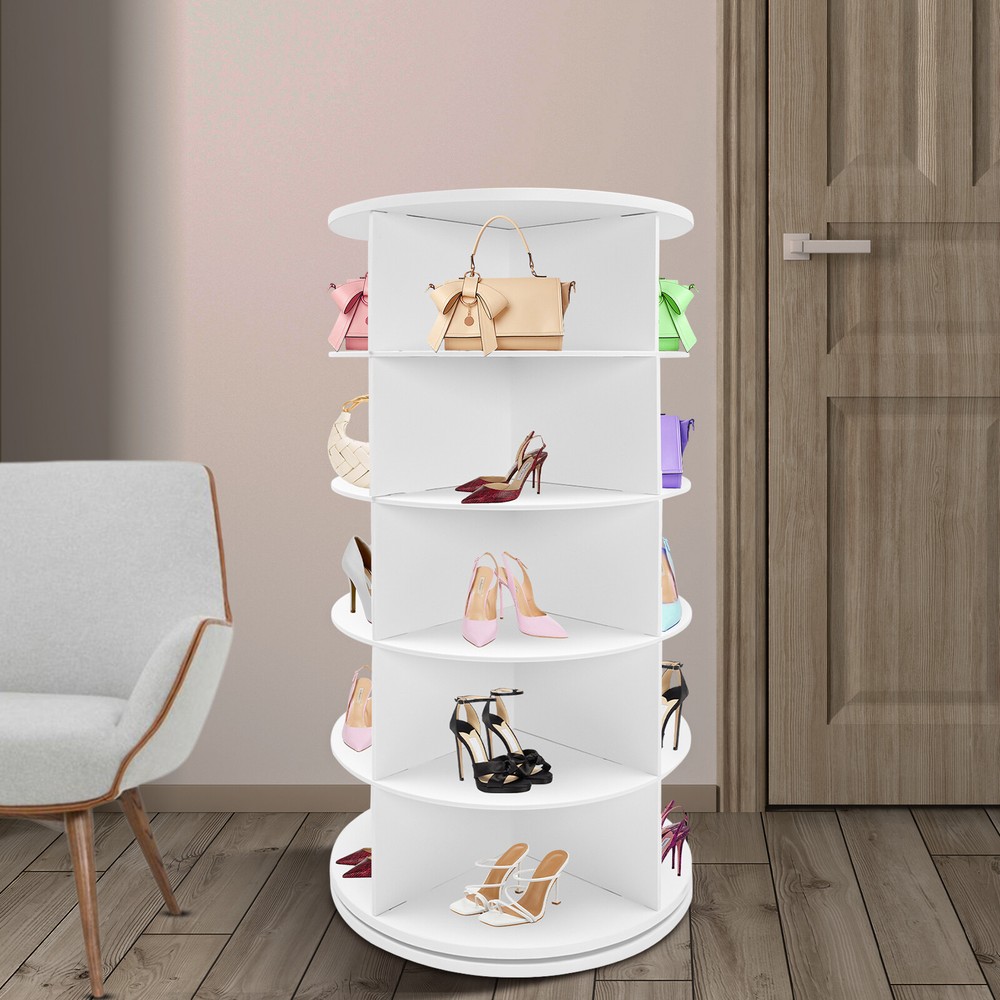 5-Tier Freestanding Rotating Shoe Rack Organizer