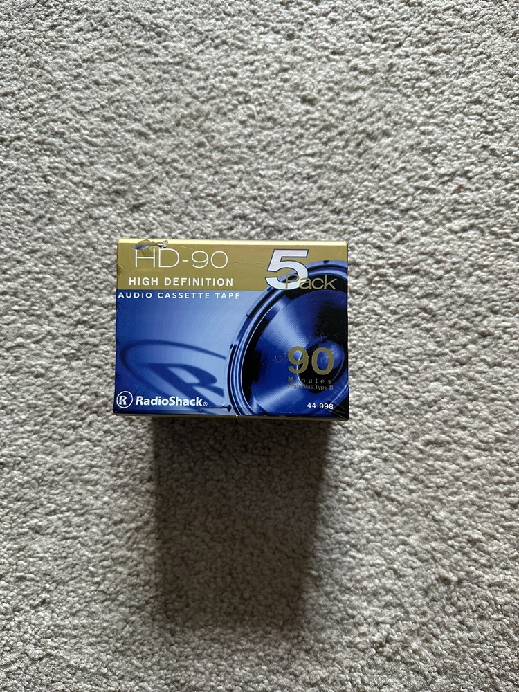 Radio Shack HD-90 Blank Audio Cassette Tape 5 Pack New Sealed