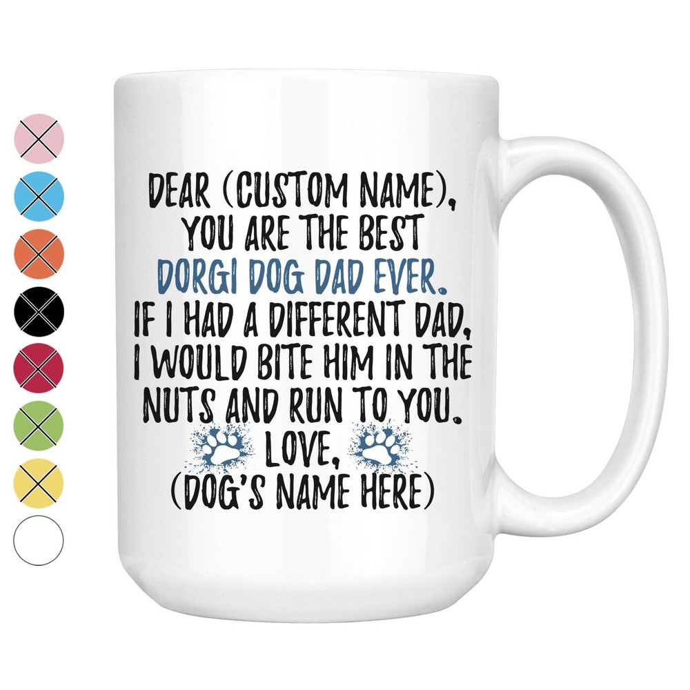 Dorgi Dog Dad Coffee Mug - Personalized Gift for Dorgie Dog Owners