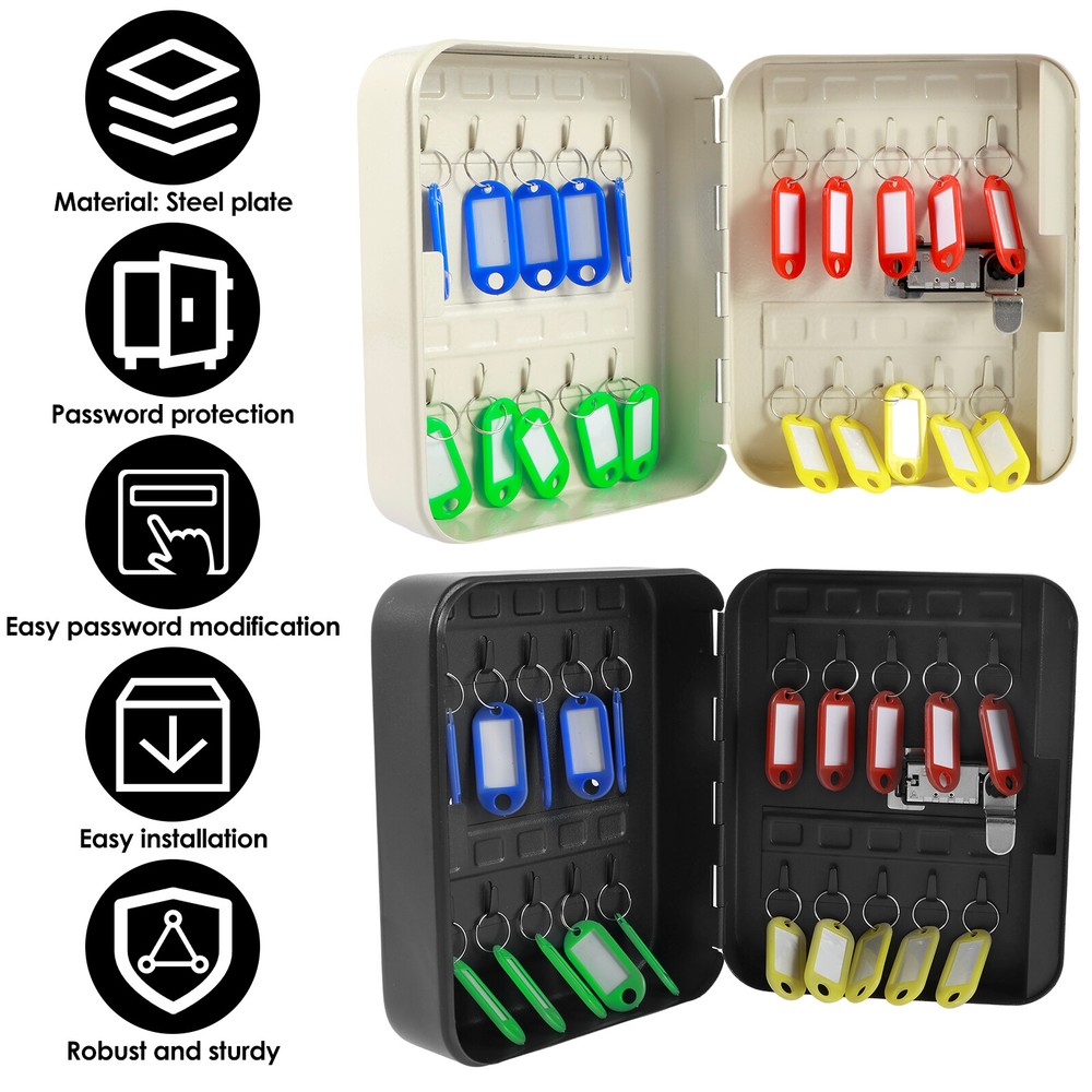 Wall Mounted 3-Digit Combination Key Safe Lock Box for Passwords & Keys  -image