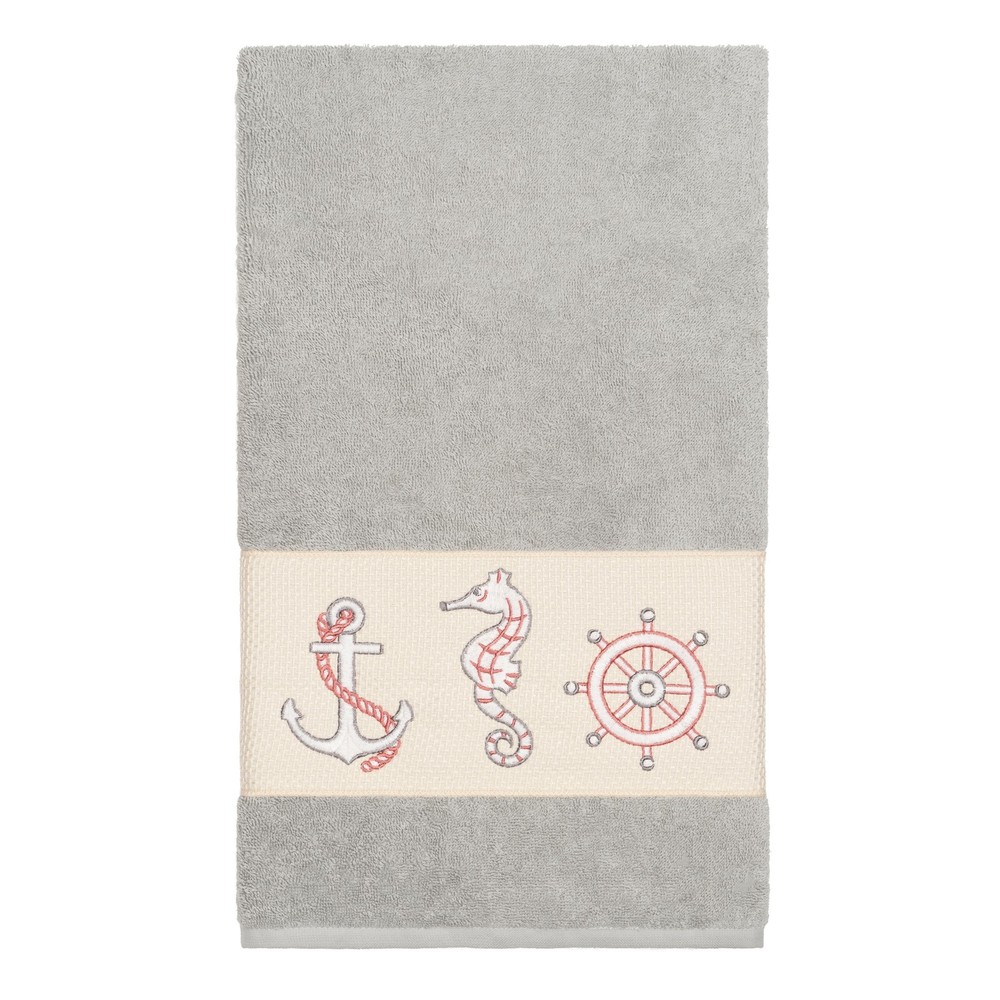 Authentic Hotel and Spa Turkish Cotton Nautical Embroidered Grey