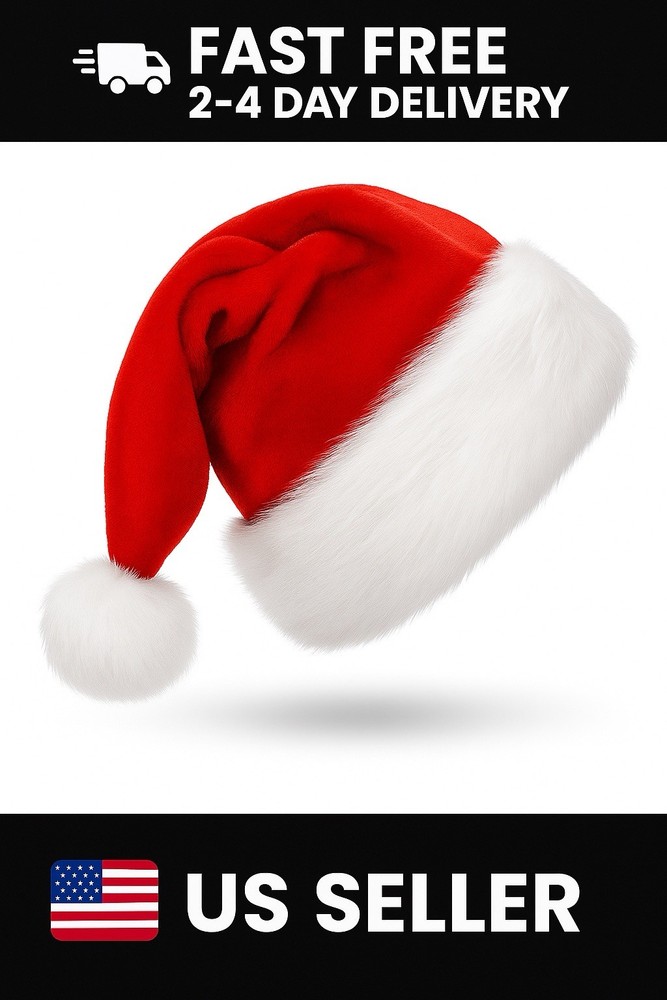 Classic Red Velvet Santa Hat for Adults – Festive Christmas Costume Accessory