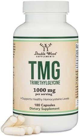Double Wood Supplements TMG Trimethylglycine Supplement, 1,000mg, 180 Capsules