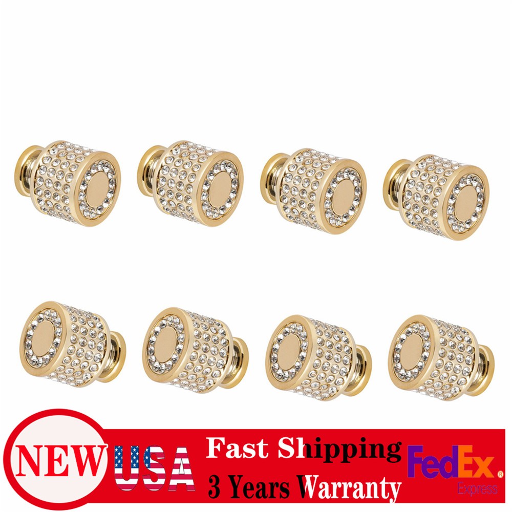 Crystal Brass Cupboard Drawer Cabinet Clear Diamond Furniture Handles Door Knobs