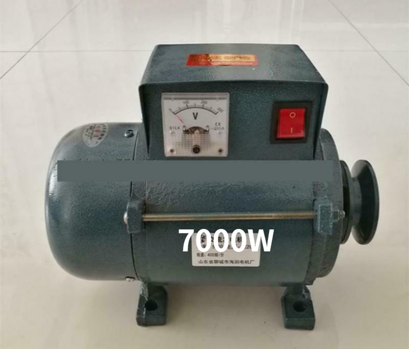 7000W High Power Permanent Magnet Generator 220V Compact Pulley Design