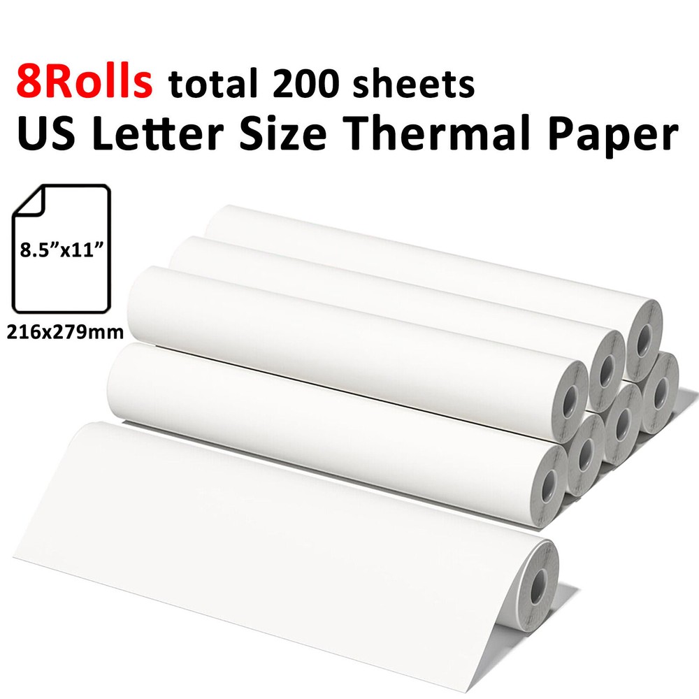 8 Rolls Thermal Printer Paper 8.5