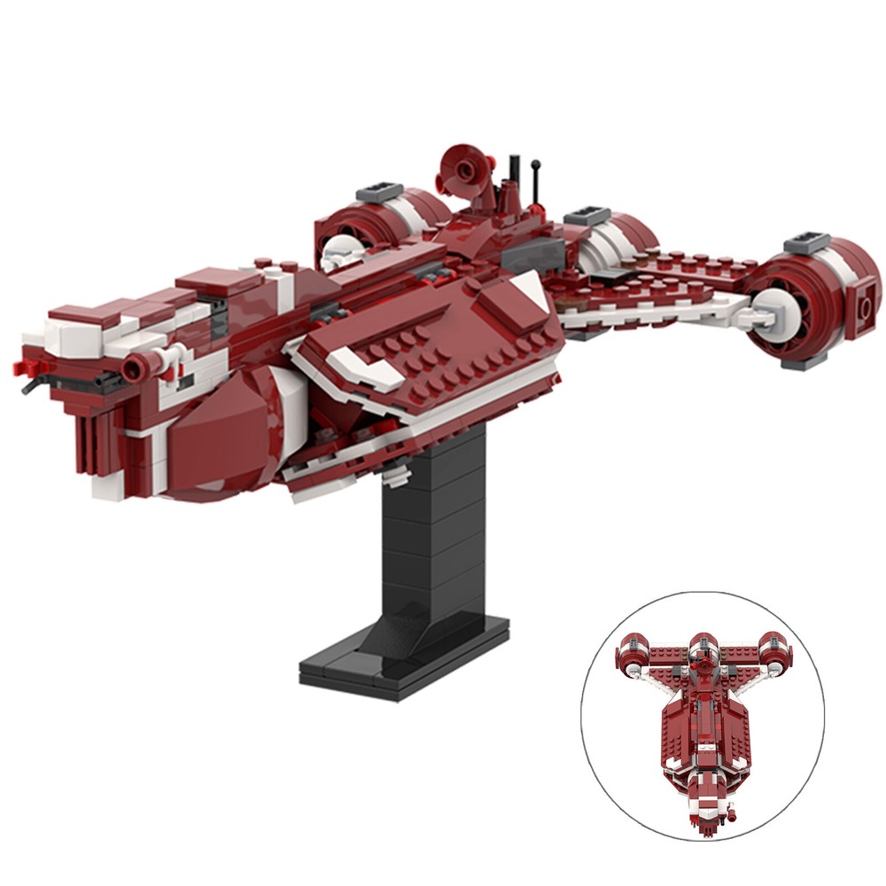 Consular Class Cruiser Model Red Version with Stand 436 Pieces MOC Build Gift