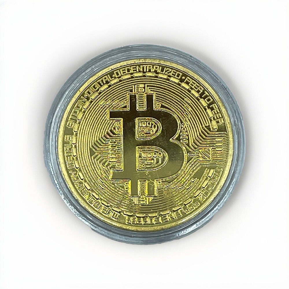 1 Bitcoin Gold Plated Collectible Coin - Mint - Cryptocurrency & Finance/Biz-image