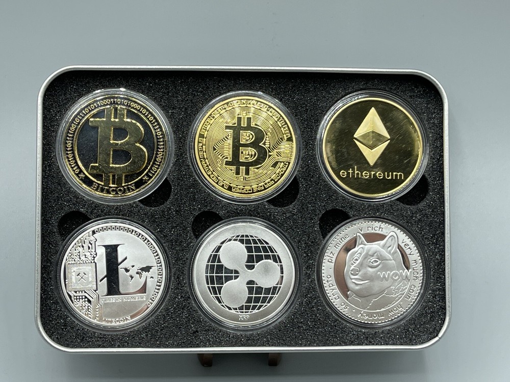 Physical Crypto Coin Set Six Coins | Collectable Cryptocurrency You Can HODL-image
