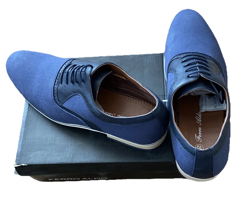 Ferro Aldo Men's Dress Shoes With Piping, Lace Ups For Business/Casual Size 10