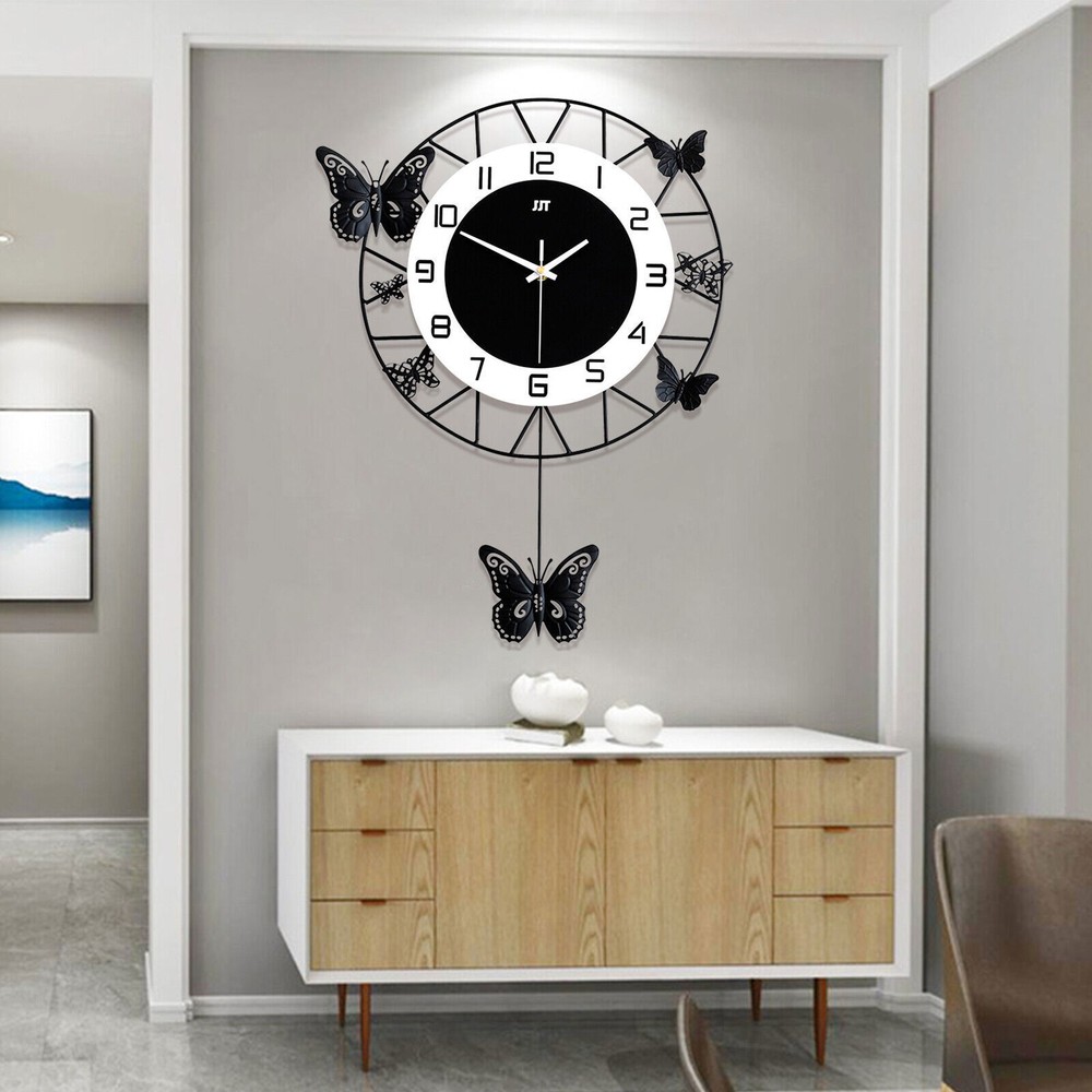 20inch Modern Butterfly Wall-mounted Clock Quartz Watch Clock Home Decoration