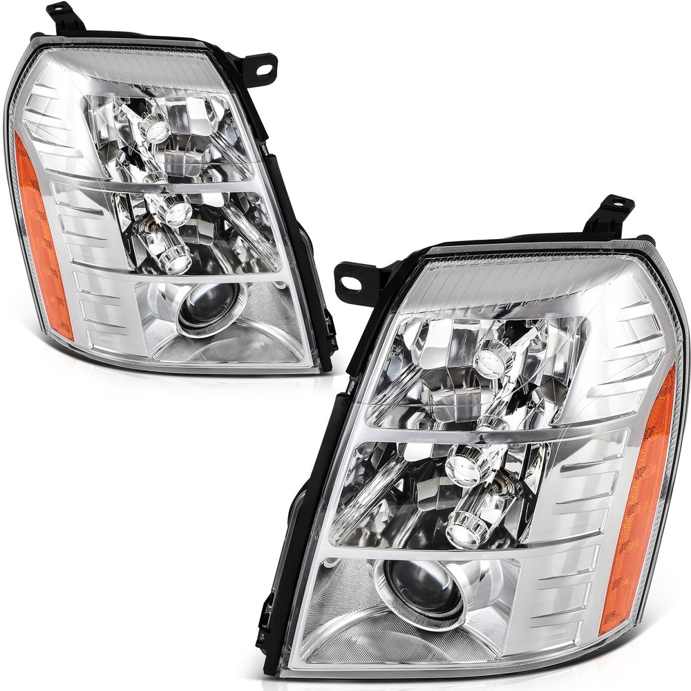 For Cadillac Escalade ESV EXT 2007-2014 Chrome Housing Pair Headlight Assembly