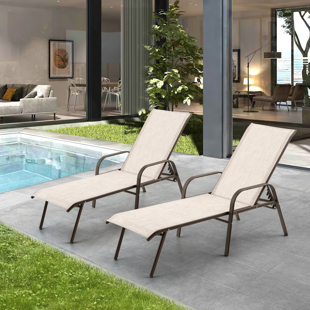 VredHom Adjustable Outdoor Chaise Lounge Chair for Patio or Poolside